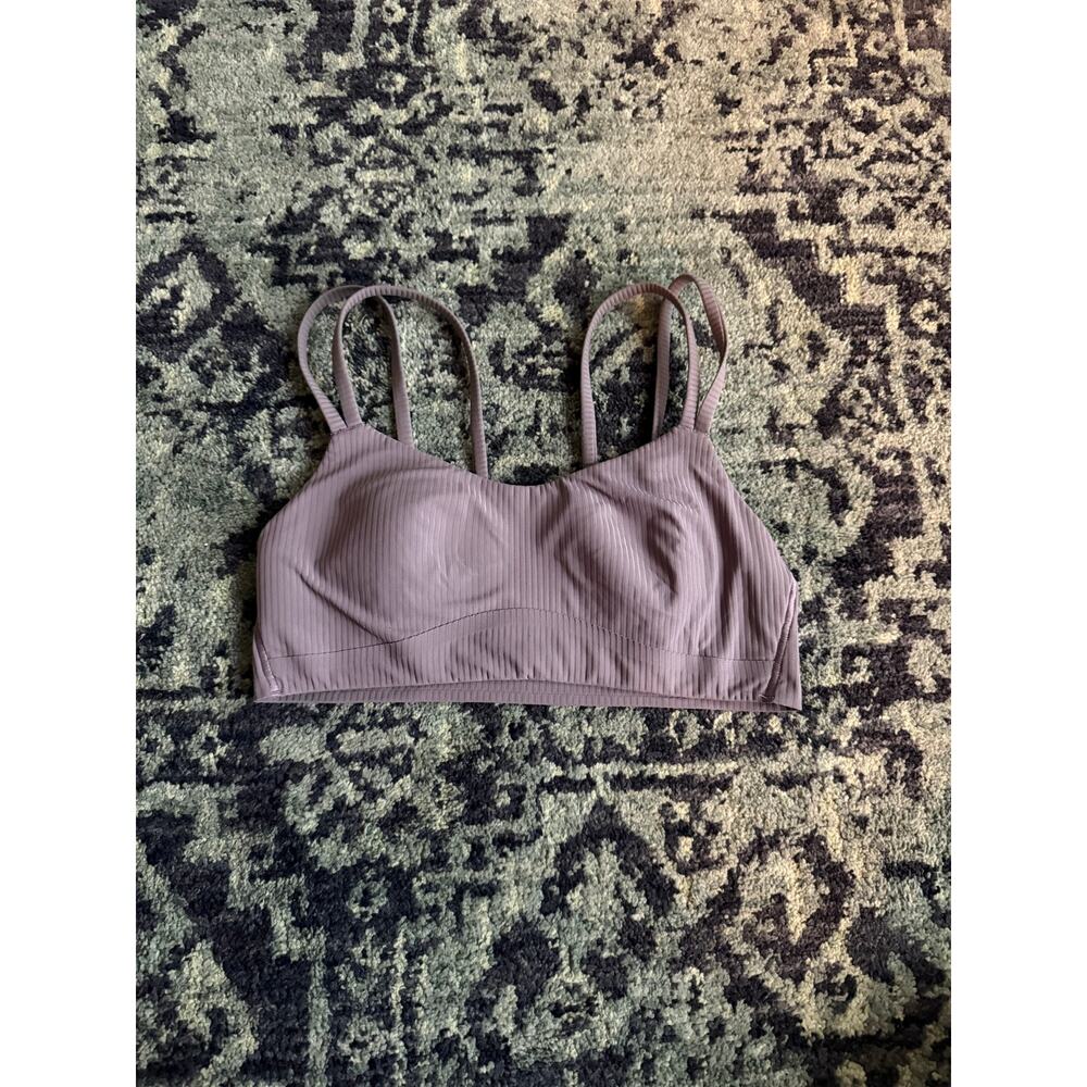 Lululemon Like a Cloud Purple Ash Stripe Bralette Medium Support Activewear - Picture 2 of 6